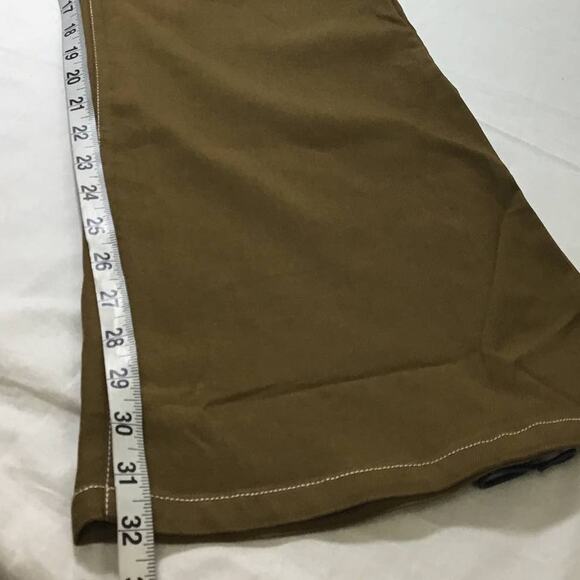 UNIQUE VINTAGE XL 14 brown flared retro high waist 5 pocket pants NWT B81 - Picture 6 of 9